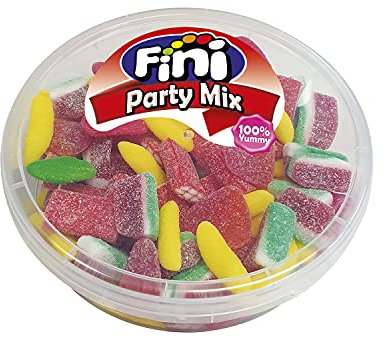 Fini Party Mix | Surtido de Gominolas de Sandía, Regaliz, Ladrillo, Plátano - Tarro 450 gr - El embalaje puede variar
