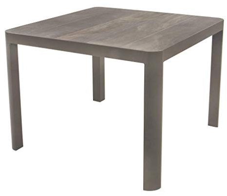 Gartentisch Esstisch 100x100x74 cm Aluminium und Keramik beige