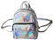 PRETYZOOM Holografischer Geldbörse, Rucksack, schillernd, für Damen, Hologramm, Flora, Bama, schick, holografischer Rucksack, Hologramm, Schultasche, Umhängetasche für Mädchen, Grau, grau, M