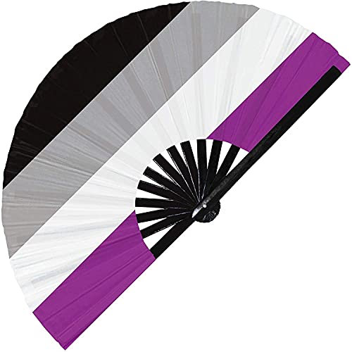 Pride Flag LGBTQA UV Glow Handfächer Transgender Bisexuell Lesben Asexuell Pansexuell Intersex QPOC Non Binary Bear Flag, Asexuelle Flagge, Large