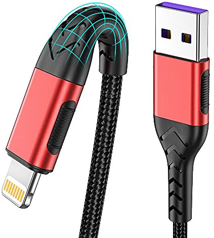 Durcord iPhone Charger, [MFi Certified]3Pack 10FT USB A Cable for Long Charger Cable, Fast iPhone Charging Cord Compatible with with iPhone Xs Max/XS/XR/X/8/7/6S/6/Plus/SE/iPad(Red)