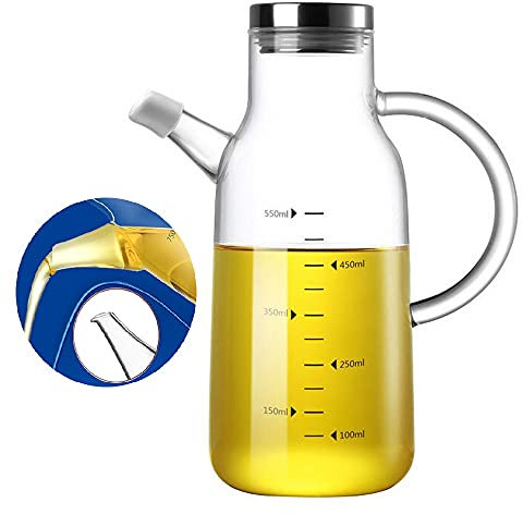 Huileur de Bouteille d'huile en Verre de Bouteille d'épice de ménage approprié aux Bouteilles de Sauce de soja de 550 ML