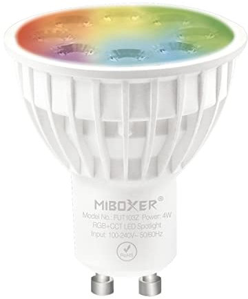 lighteu®, Milight Miboxer Zigbee3.0 RGBCCT 4W GU10 LED-Strahler kompatibel mit Zigbee Gateway Amazon Echo Plus APP/Sprachsteuerung, FUT103Z