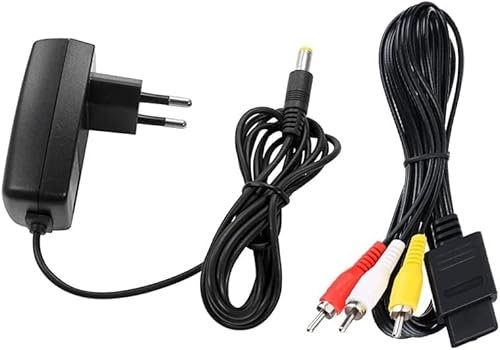CHILDMORY Alimentation Adaptateur secteur Chargeur avec Câble AV pour SNES