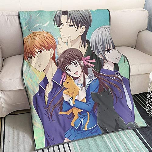 FRUITS BASKET Anime 3D-Digitaldruck Flanell Ultraweiche Micro-Fleece-Decke Pflegeleicht
