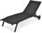 GIANTEX Sonnenliege, Gartenliege mit Rollen, Liegestuhl mit 6-Fach Verstellbarer Rückenlehne, Outdoor Liege für Garten, Balkon & Pool, belastbar bis 150kg, 191 x 61 cm (ohne Sonnendach, Schwarz)