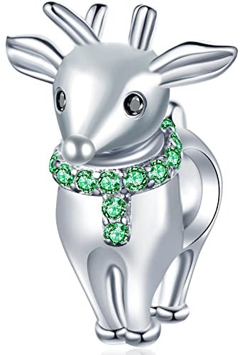 2023 Weihnachten Rentier Charms passen Pandora Weihnachts Armband, 925 Sterling Silber Elch Hirsch mit CZ Reindeer Deer Christmas Perlen, Geschenk für Junge/Mädchen/beste Freunde/Mama/Baby