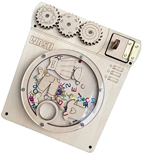 Baoblaze Montessori Spielzeug Busy Board Zubehör, Holz Sensory Board Teile, Baby Sensorik Spielzeug, Kinder DIY Praktische Fähigkeiten Lernspielzeug für Flugzeug, Waschmaschine Pailletten