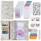 Budget Planner Budget Binder A6 Cash Stuffing Umschlagmethode Pu-Leder Ringbuch Sparbuch mit Folien Zubehör, Finanzplaner für Geld Organizer, Geld Sparen Mappe (Grau)