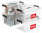 Cetomo 35L*4 Storage Boxes, Carry Plastic Storage Box with Lids, Organizing Container with Handle and Secure Latching Buckles, Stackable, Nestable, Tote Bin for Home Office Clothes, 35L-4Pack, Clear