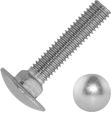 Techtanium Schlossschrauben M16 x 80/80 [mit Vierkantansatz] aus Edelstahl A2 (50 Stück) | Schloßschrauben | Flachrundschrauben | DIN 603