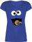 T-Shirt Damen V Ausschnitt - Karneval & Fasching - Keks Monster I Krümelmonster I Cookie Monster Fastnacht I Fasnacht I Fasnet - XL - Blau - Faschings-t-Shirt faschingsshirt Faschings Auge Shirts
