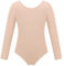 CHICTRY Kinder Mädchen Ballettanzug Langarm Gymnastik Body Rundhals Tanz Trikot Stretch Leotard Einfarbig Sportbody Dancewear Apricot 98-104