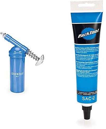 Park Tool Cycling Grease Gun, Blue, One UK & SAC-2 Supergrip Carbon and Alloy Assembly Compound Tool 4 oz/120 ml