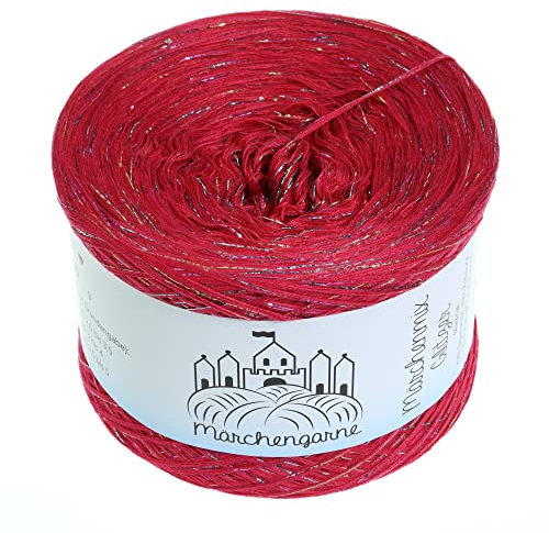 Bobbel Wolle Uni + Multicolour Glitzer 300g - 1140m 4Fach Farbverlaufsgarn Größe Strickwolle Häkeln (Bonbon Multicolour Glitzer)