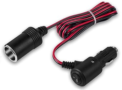16FT Cigarette Lighter Extension Cord Male Plug to Female Socket 12V 24V Heavy Duty Extension Cable with Switch 15A Fuse