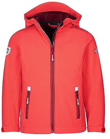 Trollkids Mädchen Softshell Jacke Trollfjord, Kirschrot/Burgunderrot, Größe 110