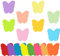 Farbige Haftnotizen, 16 Farben 800 Blatt Schmetterling Form Selbstklebende Haftnotizzettel, Sticky Notes für Büro Schule Zuhause Memo Notizblöck 70 x 70 mm