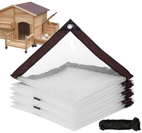 WOBBLO Bâche Robuste, Bâche en PVC Coupe-Vent Transparente et Pliable, Accessoires de Tente de Camping pour porches, terrasses, serres, Jardins, chenils extérieurs, granges