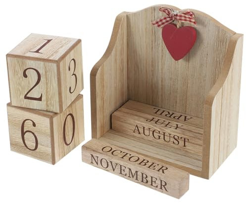 Lurrose 3st Dekorativer Kalender Tischkalender Aus Holz Tischkalender Tischkalender Holzblockkalender Ewig 3-monats-kalender Mintgrünes Dekor Kleines Dekor Hölzern Büro Blöcke Schreibtisch