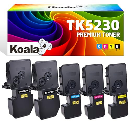 KOALA TK-5230 TK5230 Toner Kompatible für ECOSYS M5521cdn M5521cdw P5021cdn P5021cdw M5521 P5021 Toner für Kyocera TK-5230 TK-5230K TK-5230C TK-5230M TK-5230Y Tonerkartuschen, 5 Pack