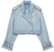 Crop Jeansjacke Damen Sexy Einfarbig Jacke Denim Übergangsjacke Kurze Herbstjacke Langarm Jeansmantel mit Gürtel Reverskragen Mantel Schlanke Kurzmantel Knöpfen Damenjacke Oberteile Streetwear