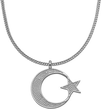 d'origine Türkei Ayyıldız Kette, Türkische Flaggenkette, Türkei Kette, Türkei Schmuck, Türkischer Schmuck für Herren Silber