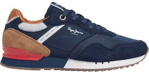 Pepe Jeans Leder Turnschuhe London Marke Navy