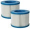 vhbw 2X Filterkartusche kompatibel mit Arebos 24 V 70 W Pool - Ersatzfilter Blau Weiß