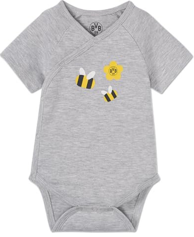 Borussia Dortmund Unisex Baby BVB Bienen Body, Grau, 50-56 EU