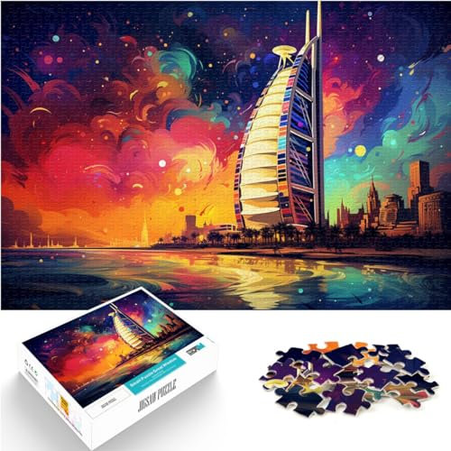 1000-teiliges Puzzle, Farbe Burj Al Arab, für Erwachsene und Kinder ab 12 Jahren, Holzpuzzle, tolle Geschenke für Weihnachten, Größe: 50 x 75 cm