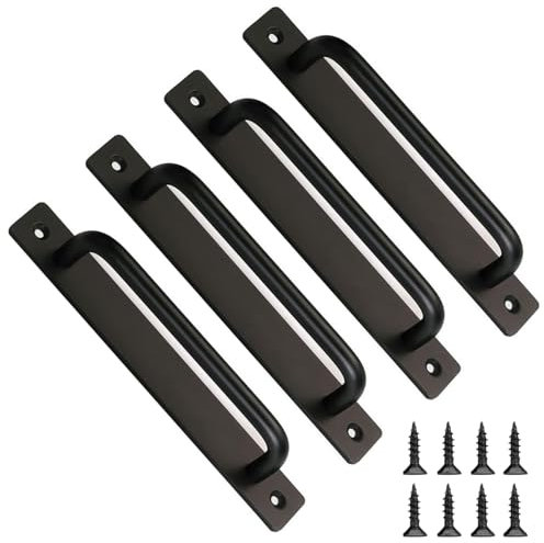 Zydiwo 4 Pezzi Maniglia per Porta Scorrevole Lega di Alluminio Maniglie per Porte Scorrevoli con Viti per Armadio Porta Barn Porte di Legno (180mm)