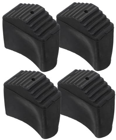 HOMOCONO 12 Pcs Ladder Feet Ladder Shield Step Ladder Leg Pads Padded Ladder Standoff Ladder Pad Ladder Leveler Protector Step Cover Ladder Stabiliser Bar Feet Garage Holder Black Rubber