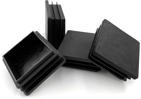 Quadratischer Lamellenstopfen 45 x 45 mm für Vierkantrohr - Rohrabdeckung Stopfen für Vierkantrohr 45 x 45 mm, Pfostenkappen als Abdeckkappe, Rohrstopfen aus PE für Stahl- und Alurohre (4 Stück)