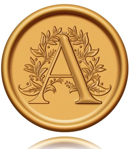 20 Stück Wachssiegel Selbstklebend Sticker, Umschlagaufkleber Siegelaufkleber Vintage Geprägte Gold Klebende Wachs Siegel Aufkleber für Hochzeit Umschläge Einladungen Geburtstag Party (A)