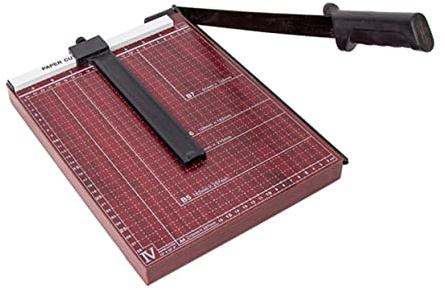 NUOBESTY Mobiler Papierschneider für Zuhause mit Automatischem Klemm System und Gitterförmiger Metallbasis für Kirchen und Büros zum Präzisen Fotopapier Schneiden
