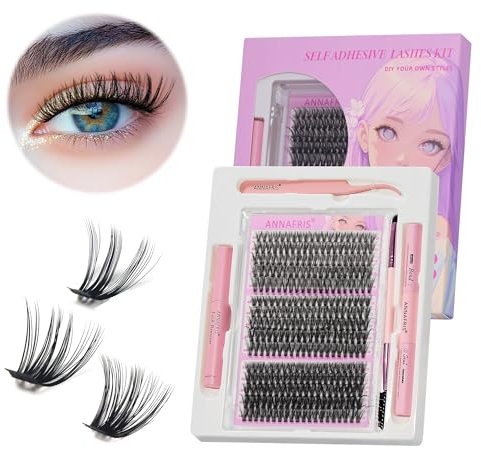 ANNAFRIS Pestañas Postizas Kit 30D+40D+50D Pestañas Pelo a Pelo 0.07mm D Curl 10-18mm Cluster Lashes Naturales DIY Pestañas(30D+40D+50D)