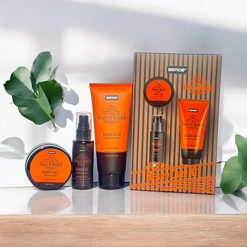 Sence Kit de Cuidado para Barba y Cabello con Champú, Aceite y Cera 3 Piezas