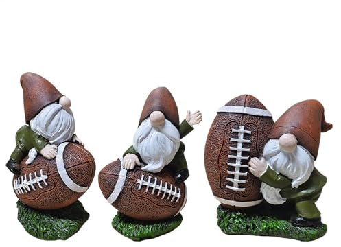 Football Player Gnome - Sports Theme Gnomes - Gnome Garden Figurines Outdoor Football Player Gnomes Sculpture for Yard Lawn Porch Patio Decor