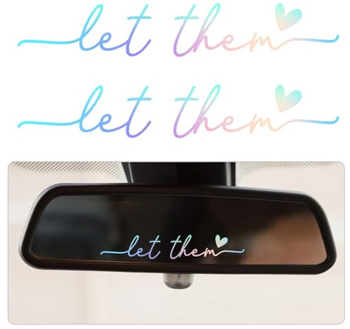 2stk Let them Rückspiegel Aufkleber Auto, Vinyl Autospiegel Aufkleber Exquisit Vanity Spiegel Aufkleber Positive Affirmation Auto Aufkleber Auto Dekor für Frauen