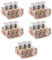 5 Morsetti forbox triplo, tripolare, sezione 3x 6mm² 6mmq, 3 poli, 3 fori, morsetto per cablaggio forbox, campanelle, in policarbonato e ottone, per scatole di derivazione, 500V 125A
