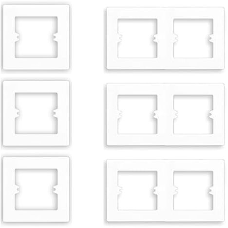 6PCS Light Switch Cover Plates Light Switch Cover Finger Plates for Light Switches White Socket Surround Plate Plastic Light Switch Spacer Socket Wall Cover