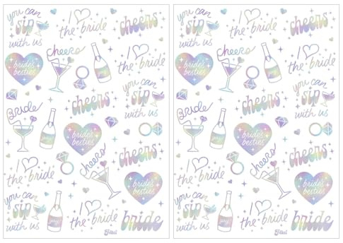 Temporäre Tattoos Hochzeit, 2pcs JGA Tattoo Bride Team, Junggesellenabschied Tattoo Set, JGA Tattoos Frauen, Team Braut Temporäre Tatto Hochzeit, Bride To Be Teams Brides Tatto