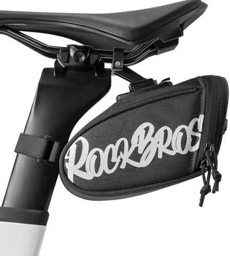 ROCKBROS Bicycle Saddle Bag Portable Saddle Bag for Road Mountain Gravel and Folding Bikes Bicycle Accessories Black