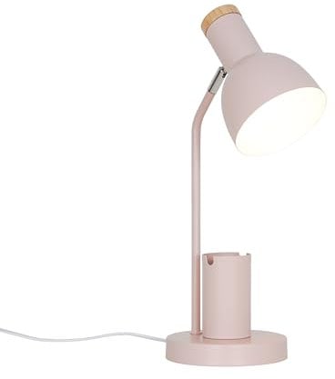 Nordlux Devone Tischleuchte Staubrosa – Flexibler Leuchtenkopf, E27-Sockel, 150 cm Kabel, IP20 – Ideal für Schreibtisch, Kinderzimmer oder Nachttisch