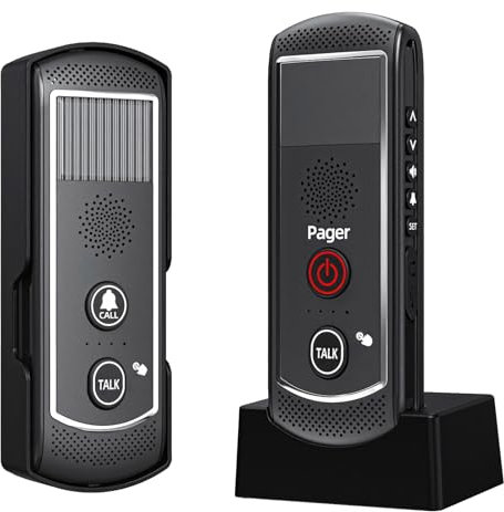 Sonnette solaire sans fil longue portée 1-2 km étanche IP44 batterie lithium rechargeable interphone bidirectionnel 3 niveaux de volume réglables