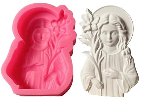 Stampo Per Fondente Della Vergine Maria,Stampo In Silicone Madonna Delle Grazie Per Figure Religiose - Materiali Per Artigianato Domestico Con Sgancio Facile Per Sculture In Gesso E Calcestruzzo