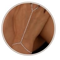Dochais Armband Damen Silber Gold Zarte Handgelenk-Finger-Kette Geschenk | Trendiger Ring Armreif, Charmes Stapelbarer Adjustierbarer Armbände für Frauenr Mädchen,4K Weißgold/Gold beschichtet,