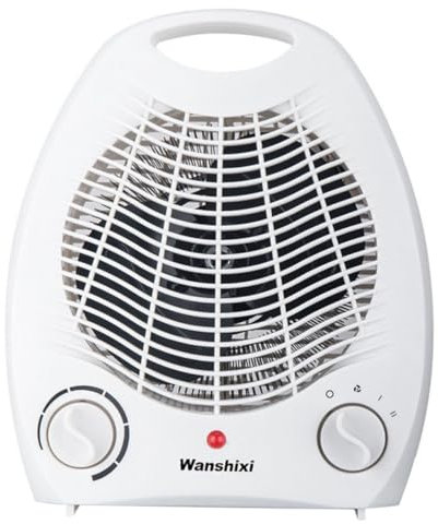 Mikinona Riscaldatore Elettrico Mini e Ufficio Ventilatore Raffreddamento e Riscaldamento Portatile Termoconvettore con Controllo Della Temperatura e Design Adatto per Interni e Bagni