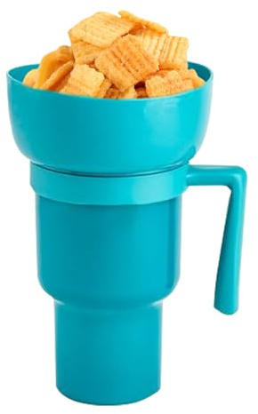 Generisch Stadionbecher, Strohhalm Popcorn Eimer, Tragbarer Snack Strohhalm Becher, Hitzebeständige Snackbehälter Für Reisen, Park, Theater, Kino, Zuhause